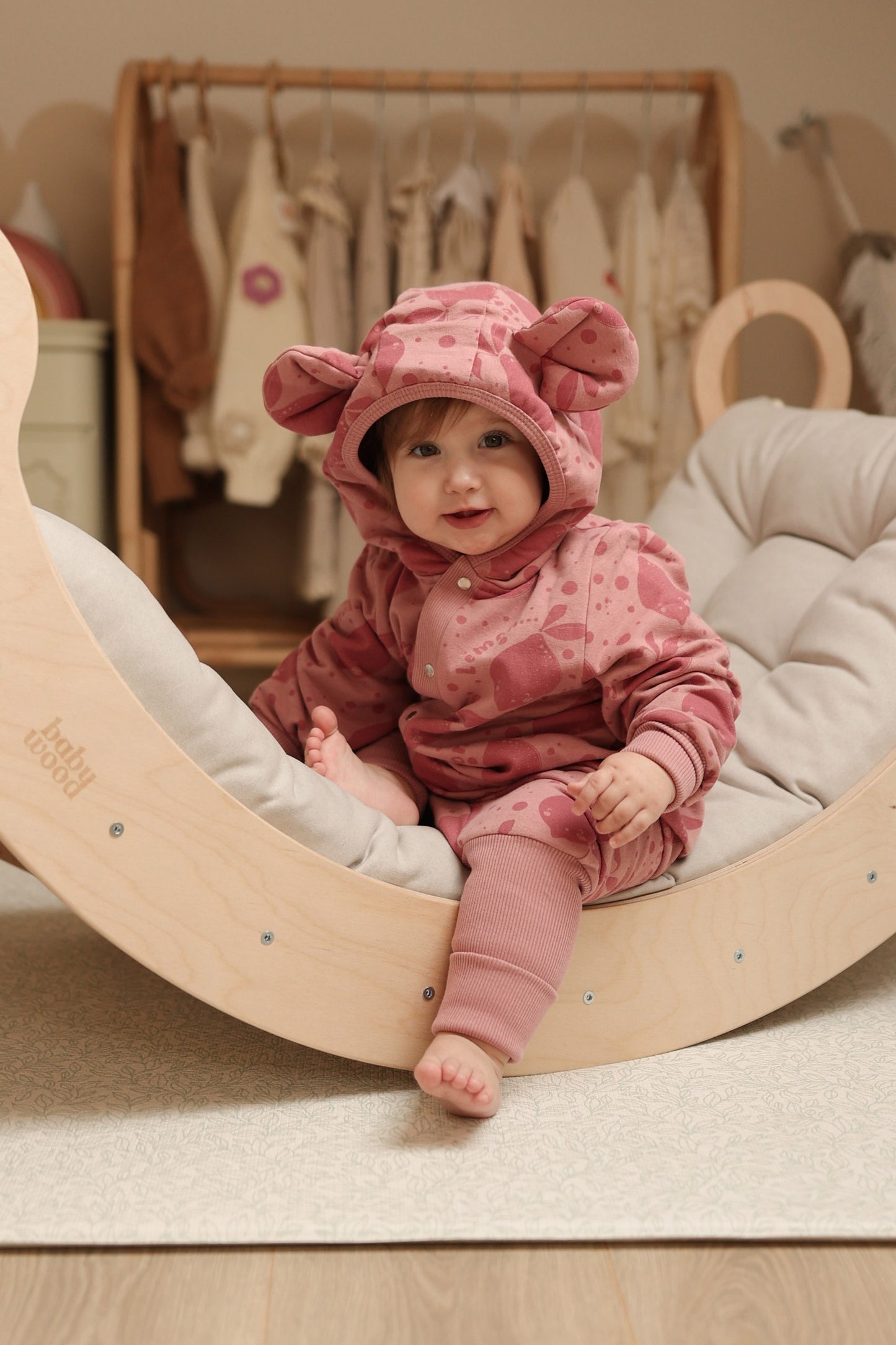 Eared Jumpsuit for Babies and Kids - Pink Lemons