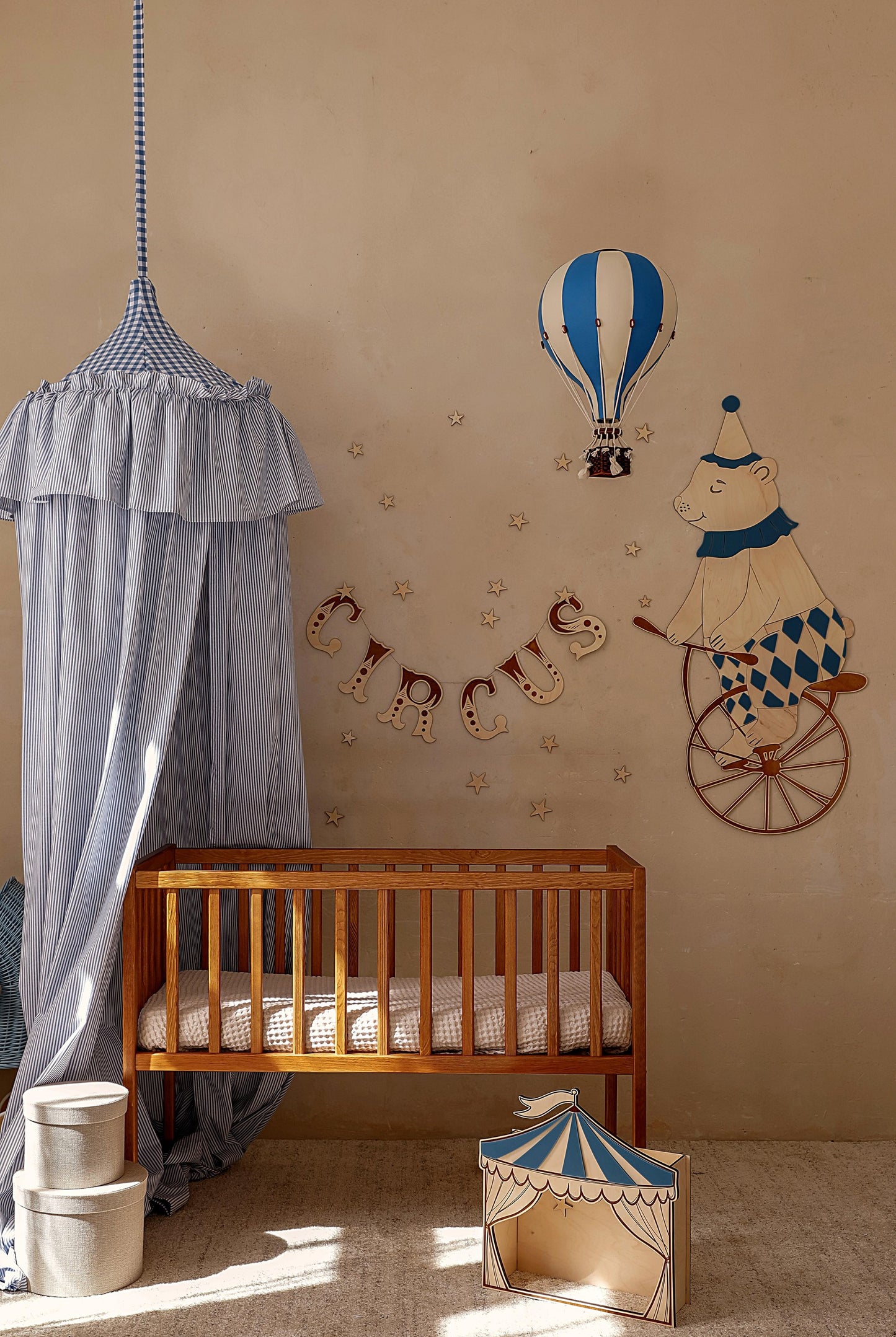 Mr. Bear and his Circus Bike – Wooden Wall Decoration