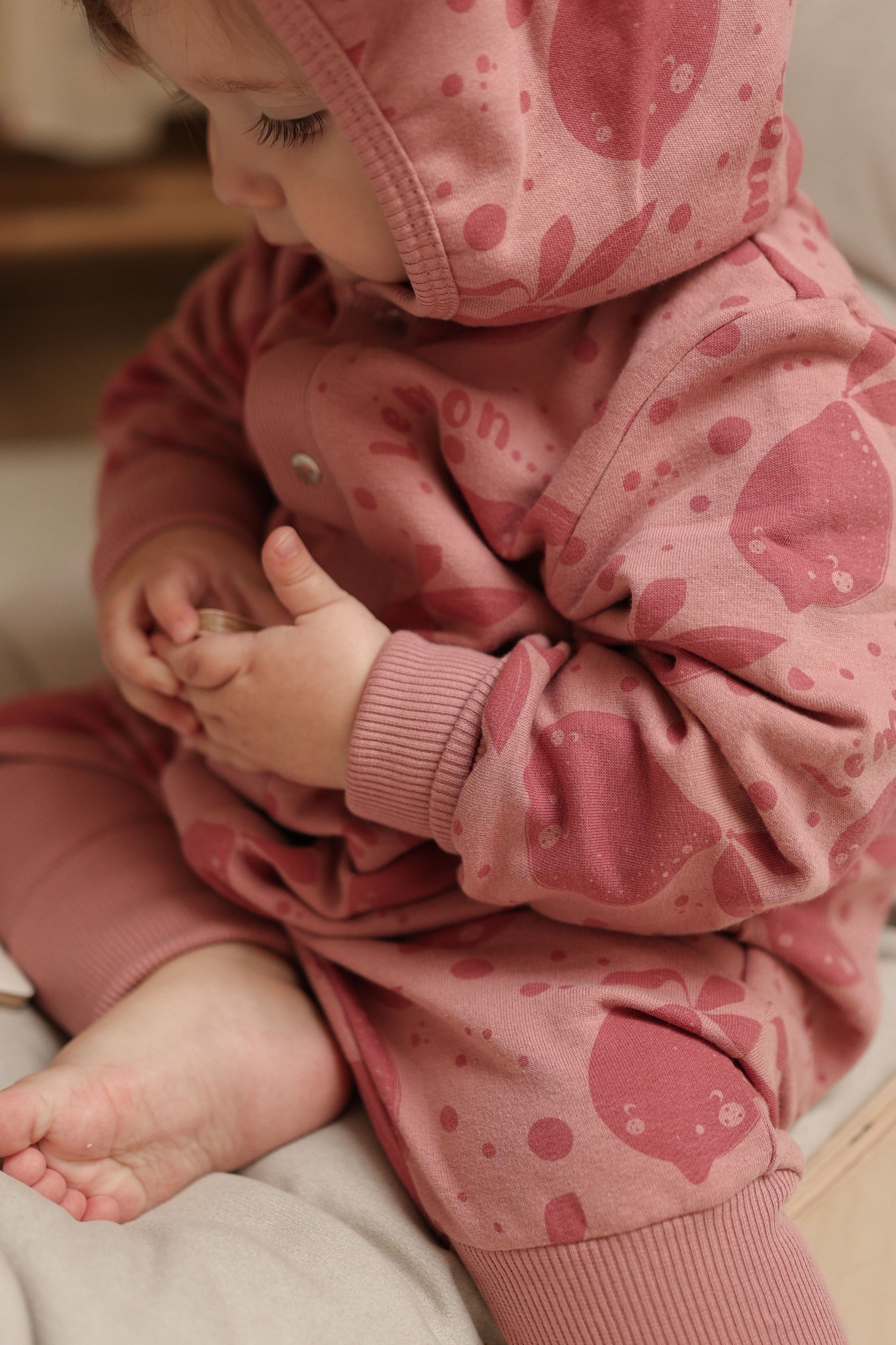 Eared Jumpsuit for Babies and Kids - Pink Lemons